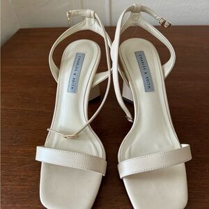 Gorgeous Sculptural and Chic Charles & Keith Cream Sandals